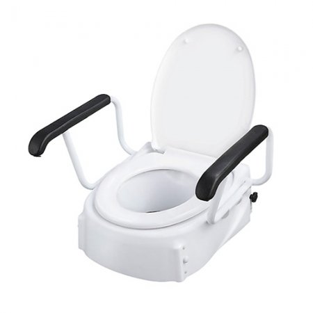 Toilet Seat Raiser with Lid Adjustable Height (50mm-150mm)